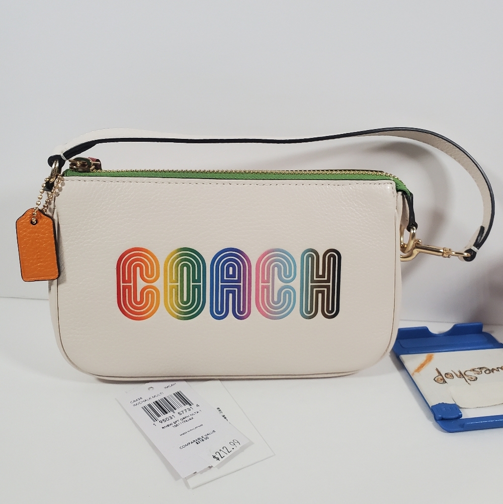 SOLD Coach Nolita 19 With Rainbow Coach Chalk White Multi CA438